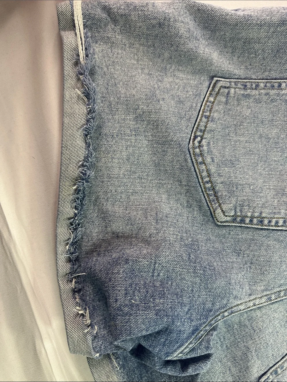 H&M Light Blue Frayed Hem Denim Shorts
